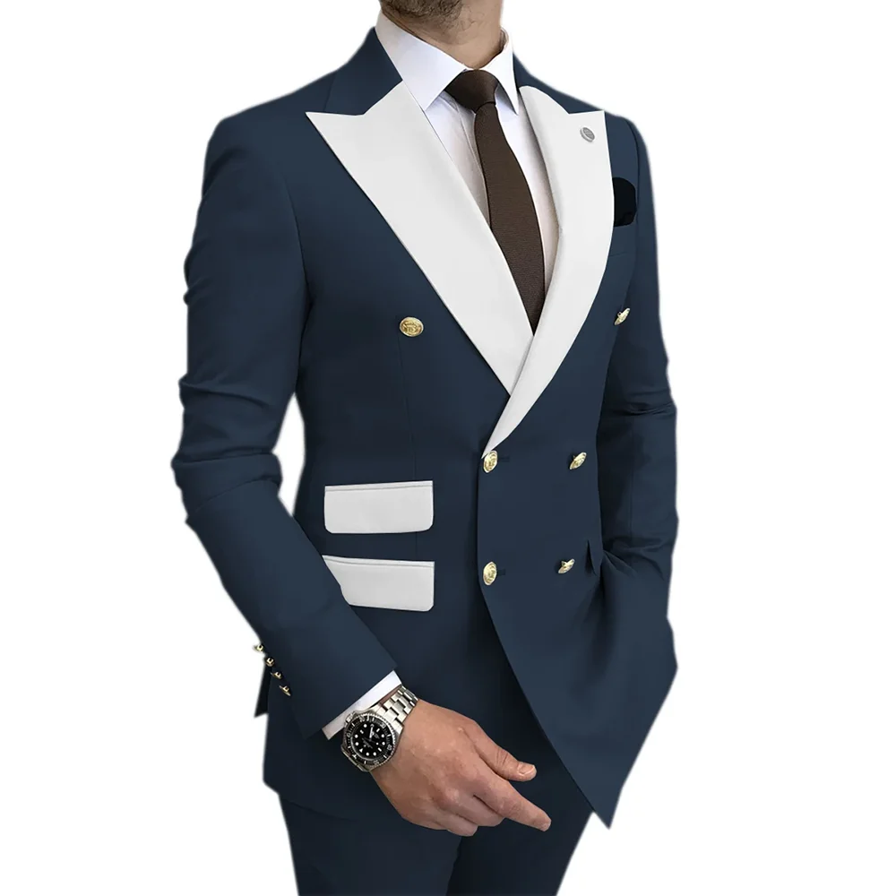 Stylish Peak Lapel Men's Suits Handsome Chic Double Breasted Slim Fit Assorted Color 2 Piece Business Activity Jacket Pants
Stylish Peak Lapel Men's Suits Handsome Chic Double Breasted Slim Fit Assorted Color 2 Piece Business Activity Jacket Pants