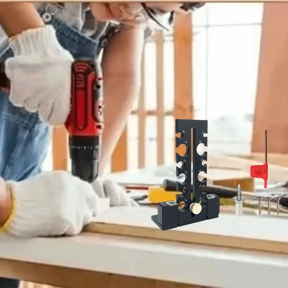 Adjustable Size Range Electric Drill Jig Enhanced Accuracy Design Double-Edged Cut Dowel Maker 12 Hole Knob Type Milling Tenons
Adjustable Size Range Electric Drill Jig Enhanced Accuracy Design Double-Edged Cut Dowel Maker 12 Hole Knob Type Milling Tenons
