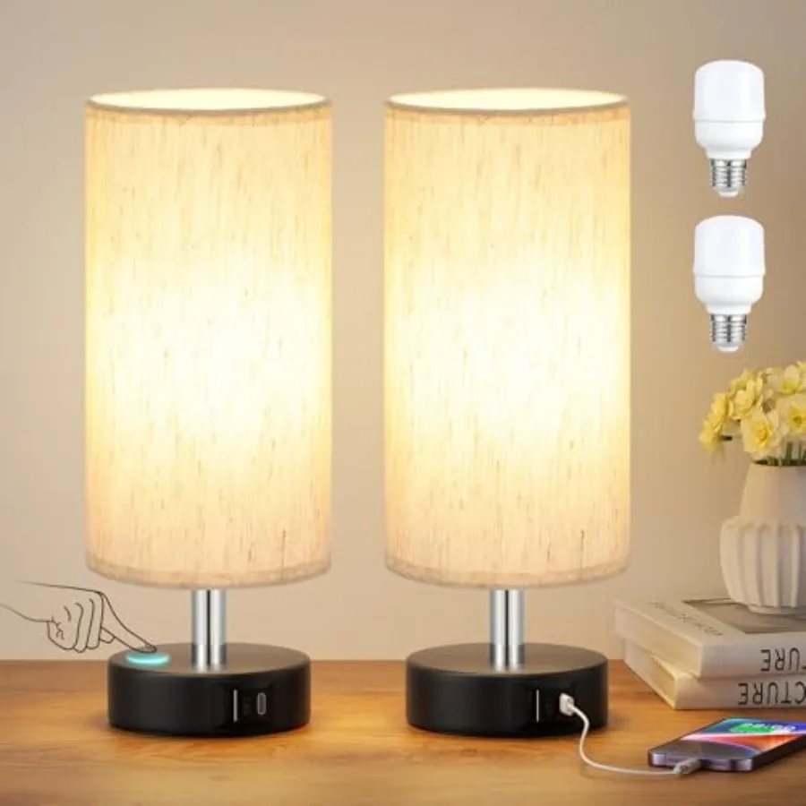Small Touch Lamps Set of 2 - Table Lamps for Nightstand, Minimalist Bedside Lamps for Bedroom with 3000K Dimmable Bulbs
Small Touch Lamps Set of 2 - Table Lamps for Nightstand, Minimalist Bedside Lamps for Bedroom with 3000K Dimmable Bulbs