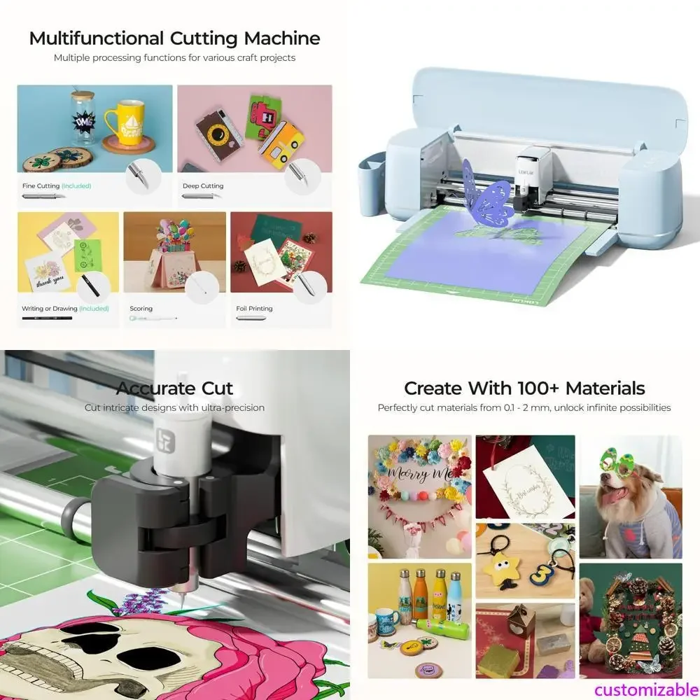 HTVRONT 5-in-1 Vinyl Cutting Machine: Powerful 5X Cutting Force for Over 100 Materials, AI Painting Capabilities, 13 Cutting Wid
HTVRONT 5-in-1 Vinyl Cutting Machine: Powerful 5X Cutting Force for Over 100 Materials, AI Painting Capabilities, 13 Cutting Wid