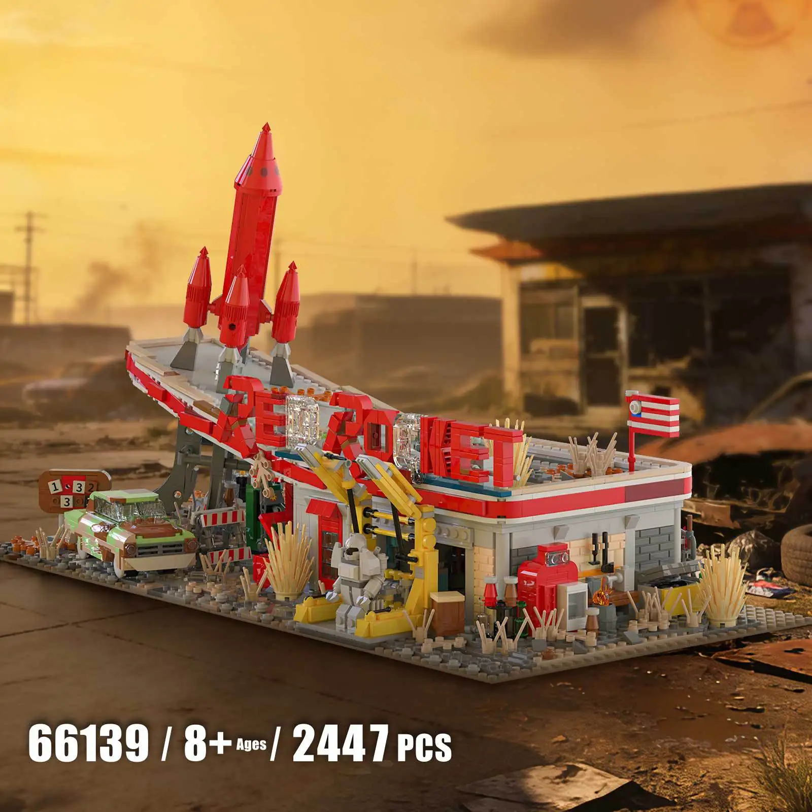 Creative Movie Streetscape Building Block Red Rocket Restaurant Building Brick City Street View House Toys With Light For Gifts
Creative Movie Streetscape Building Block Red Rocket Restaurant Building Brick City Street View House Toys With Light For Gifts