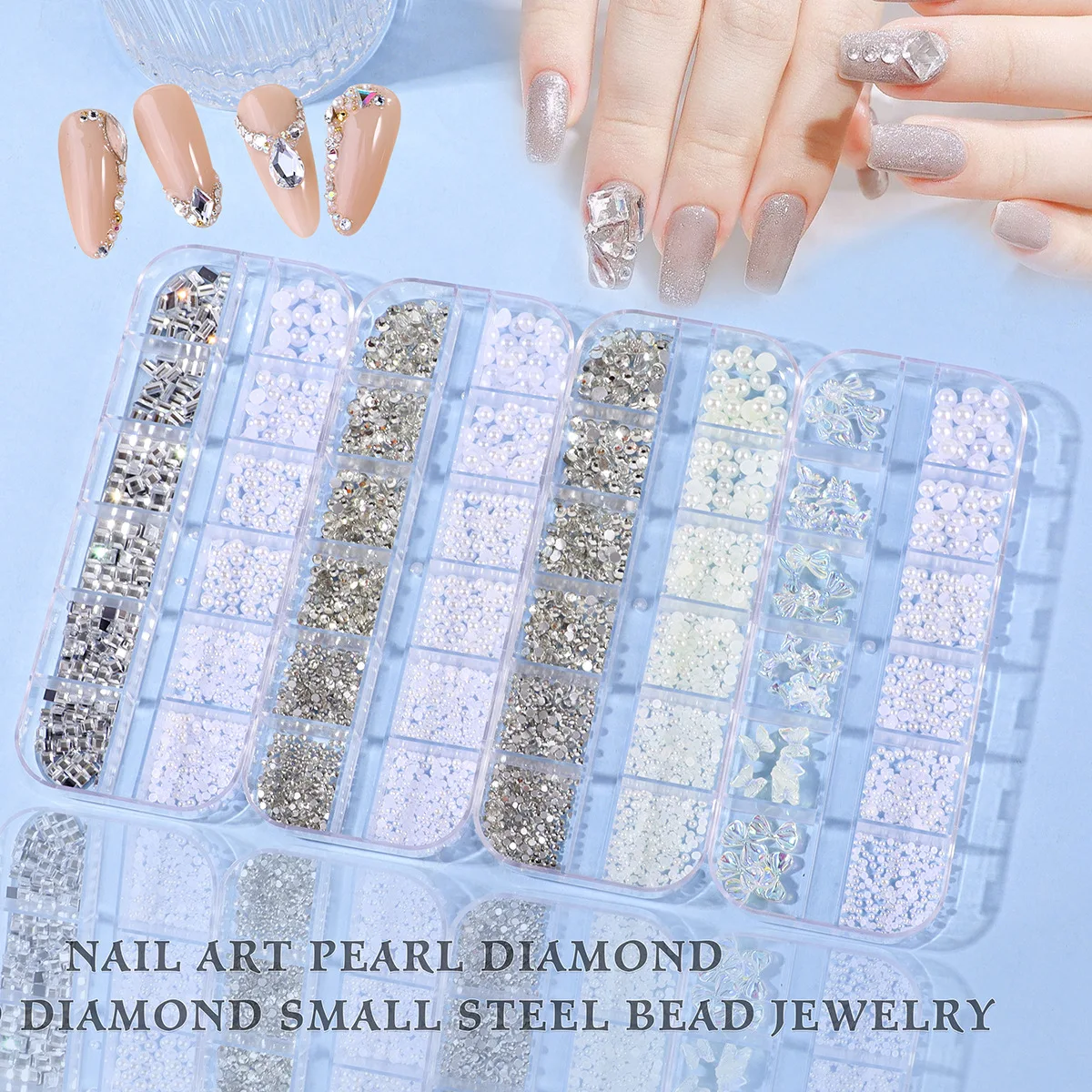12-Grid Nail Art Flat Bottom Mini Irregular-Shaped Diamond White Semi-Circular Pearl Small-Sized Accessory Mixed Pack DIY
12-Grid Nail Art Flat Bottom Mini Irregular-Shaped Diamond White Semi-Circular Pearl Small-Sized Accessory Mixed Pack DIY