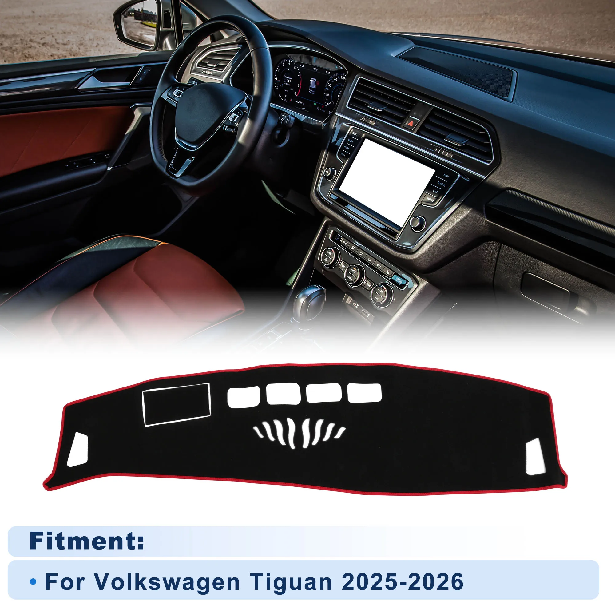 UXCELL Dash Cover for Volkswagen Tiguan 25-26 With HUD Polyester Black With Red Edge
UXCELL Dash Cover for Volkswagen Tiguan 25-26 With HUD Polyester Black With Red Edge