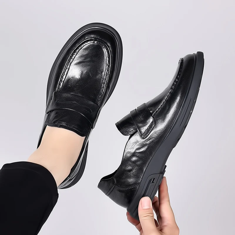 New Mens British Style Loafers Shoes Genuine Leather Elegant Wedding Party Casual Dress Shoes Brown Black Shoes Slip-on Business
New Mens British Style Loafers Shoes Genuine Leather Elegant Wedding Party Casual Dress Shoes Brown Black Shoes Slip-on Business
