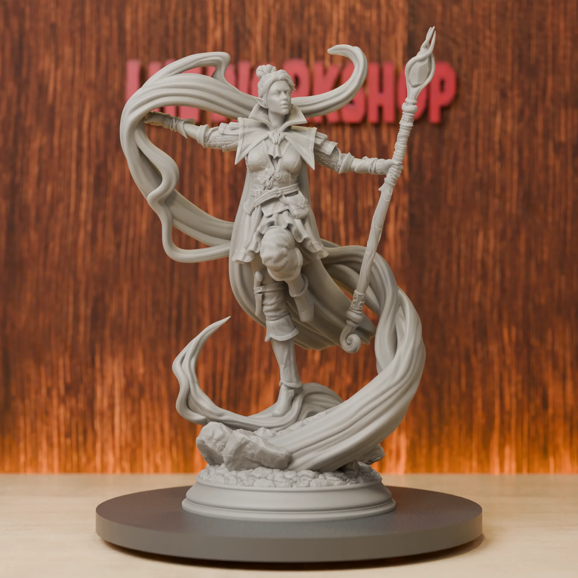 Female Elf Sorcerer Miniatures | 28mm-75mm | Resin 3D Printed DND Pathfinder Mini | Unpainted Grey
Female Elf Sorcerer Miniatures | 28mm-75mm | Resin 3D Printed DND Pathfinder Mini | Unpainted Grey