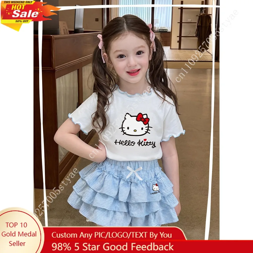 Hello Kitty Girls' Summer Outfit Ruffled Trim T-shirt and Multiple Ruffled Layers Plaid Dress
Hello Kitty Girls' Summer Outfit Ruffled Trim T-shirt and Multiple Ruffled Layers Plaid Dress