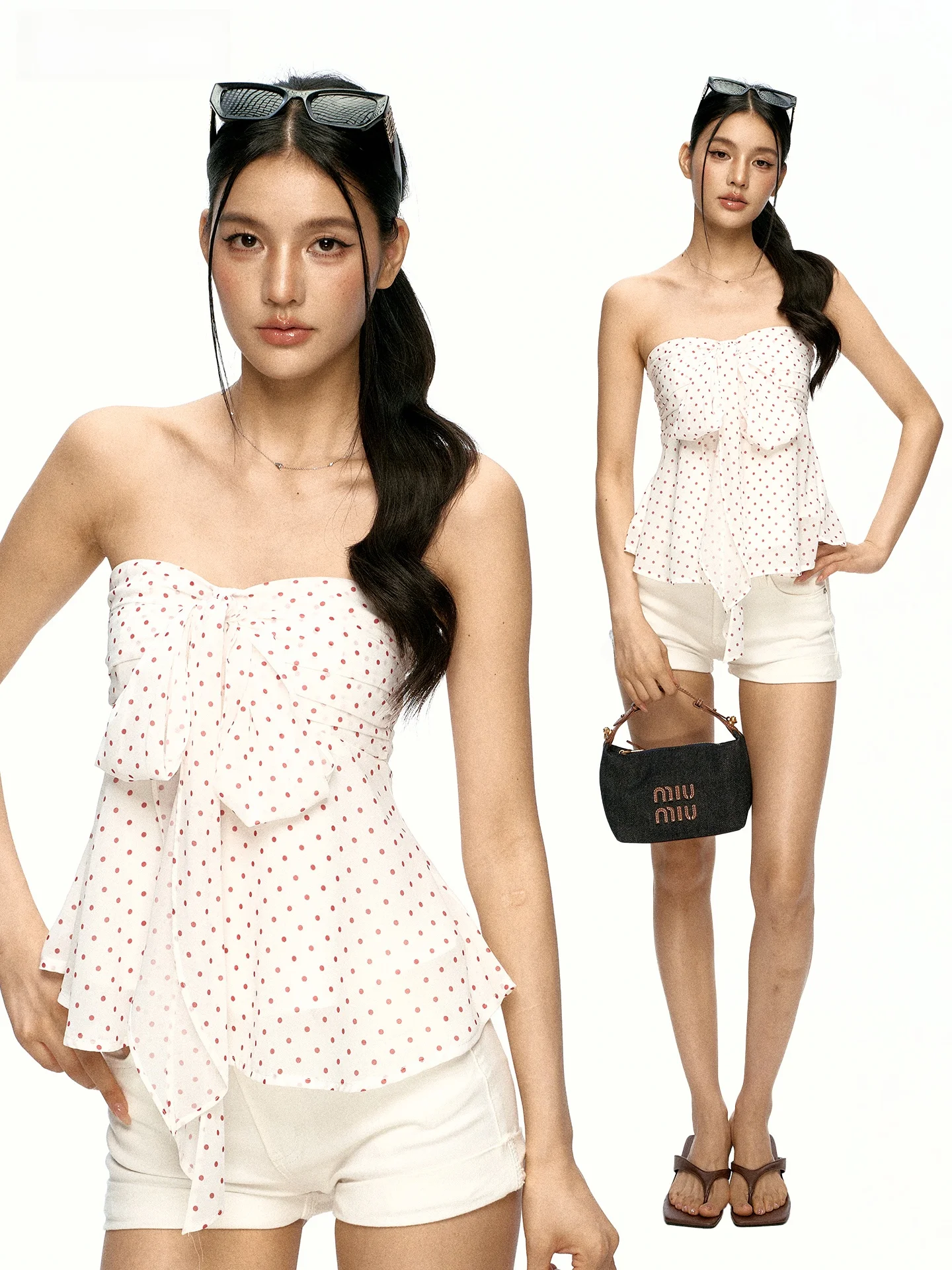 Aaisup Sweet Style Red Polka Dot Tube Top Women's Summer Knot Waist Slimming Sleeveless Vest Short Length Sweet Style
Aaisup Sweet Style Red Polka Dot Tube Top Women's Summer Knot Waist Slimming Sleeveless Vest Short Length Sweet Style