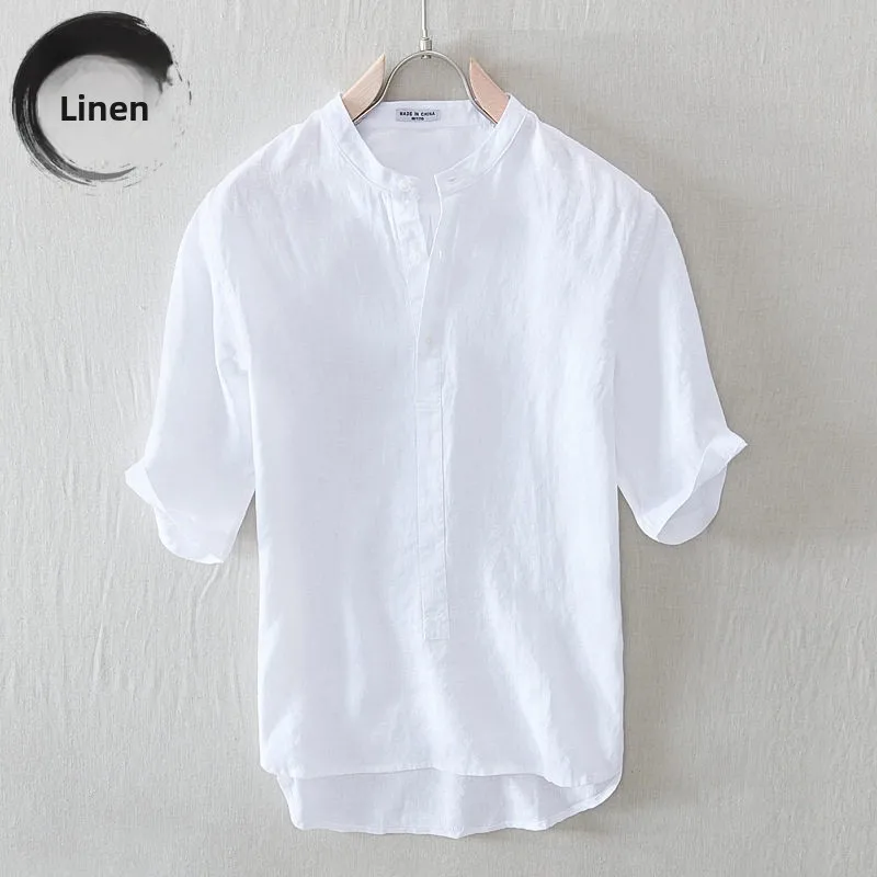 Summer Thin Cotton Linen Loose Fit Short Sleeve Men's T-Shirt round Neck Half Sleeve Shirt CleanFit Style CityWalk Suitable
Summer Thin Cotton Linen Loose Fit Short Sleeve Men's T-Shirt round Neck Half Sleeve Shirt CleanFit Style CityWalk Suitable