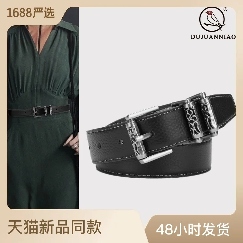 100% genuine real leather New top layer belt with women's silver buckle paired casual pants, shirt belt, fashionable and simple,
100% genuine real leather New top layer belt with women's silver buckle paired casual pants, shirt belt, fashionable and simple,