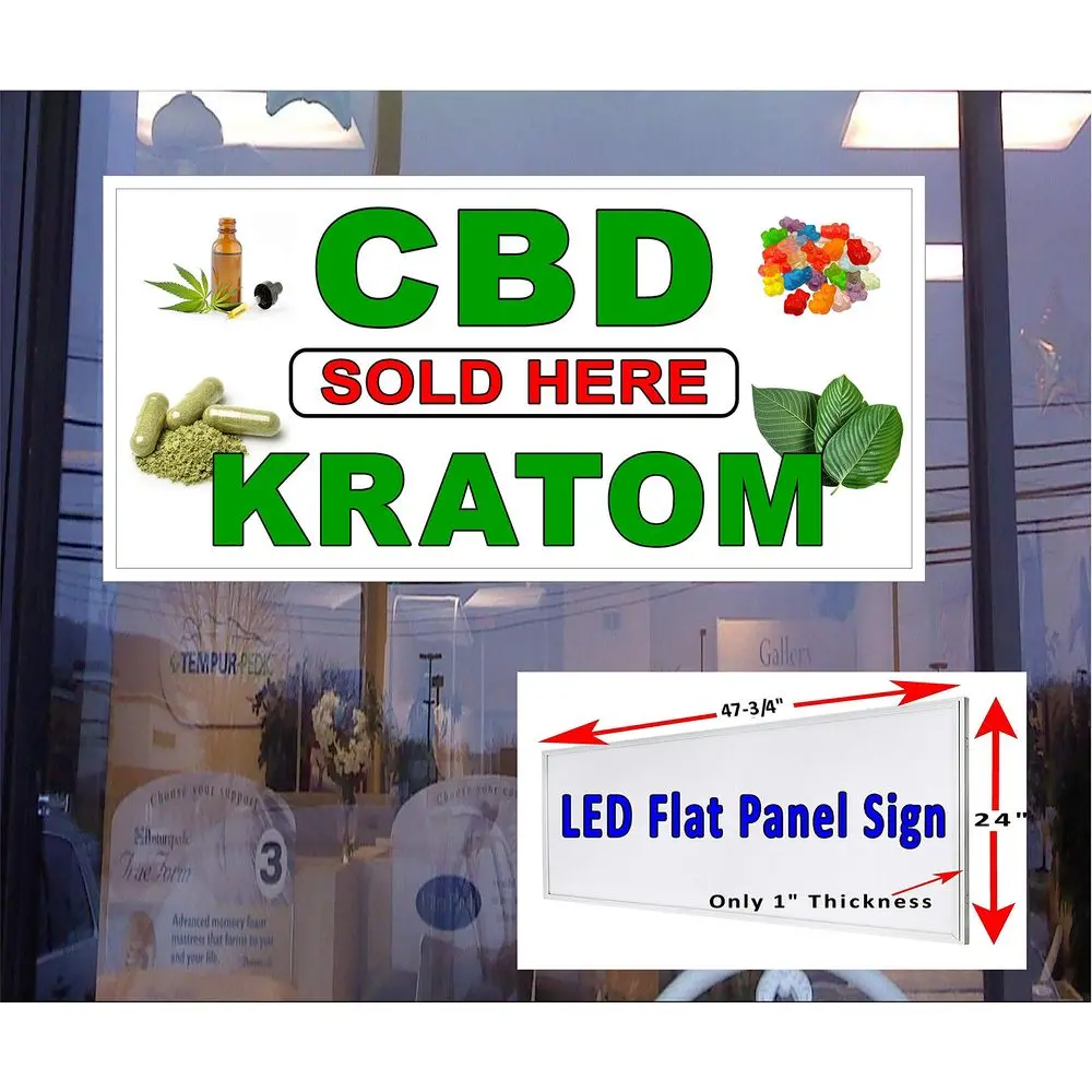 Kratom Sold Here Led Light box window sign 48x24
Kratom Sold Here Led Light box window sign 48x24
