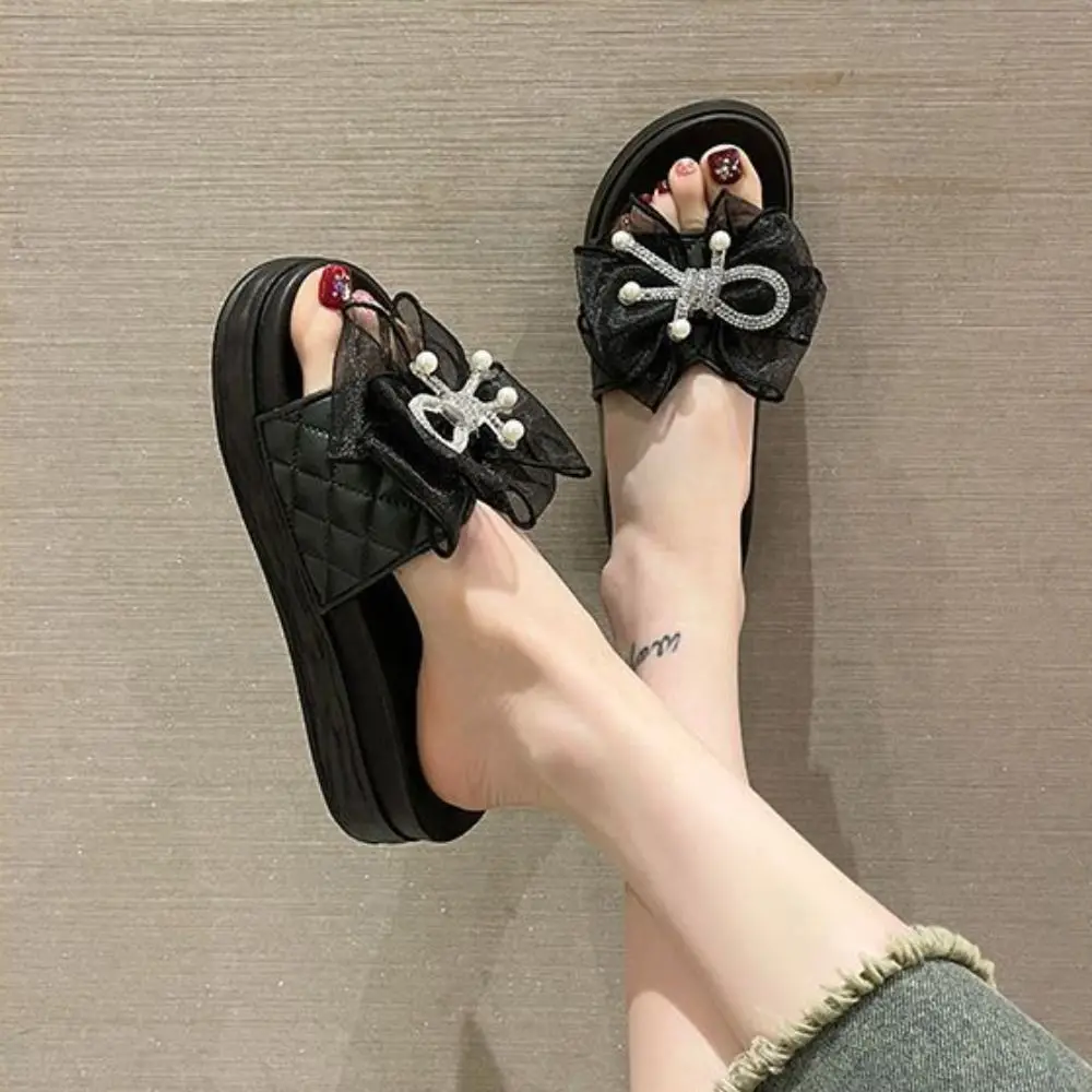 All Match Soft Sole Mesh Bow Slippers Anti Slip Sweet Platform Slippers Women PVC Beachwear Flat Slides Sandals Ladies
All Match Soft Sole Mesh Bow Slippers Anti Slip Sweet Platform Slippers Women PVC Beachwear Flat Slides Sandals Ladies