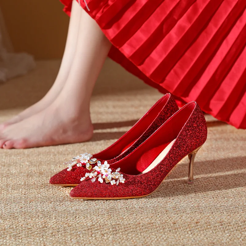 2025 Bling Summer Women High Heels Pearl Rhinestone Decoration Woman Pumps Pointed Toe 7cm High Heels Sandals Sexy Woman Shoes
2025 Bling Summer Women High Heels Pearl Rhinestone Decoration Woman Pumps Pointed Toe 7cm High Heels Sandals Sexy Woman Shoes