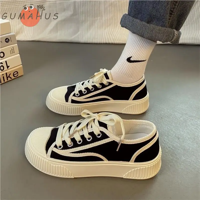 Women's Canvas Shoes Breathable Thick Bottom Sporty Cookie Style Low Top Plimsolls Korean Version Youth Footwear Pure Color
Women's Canvas Shoes Breathable Thick Bottom Sporty Cookie Style Low Top Plimsolls Korean Version Youth Footwear Pure Color