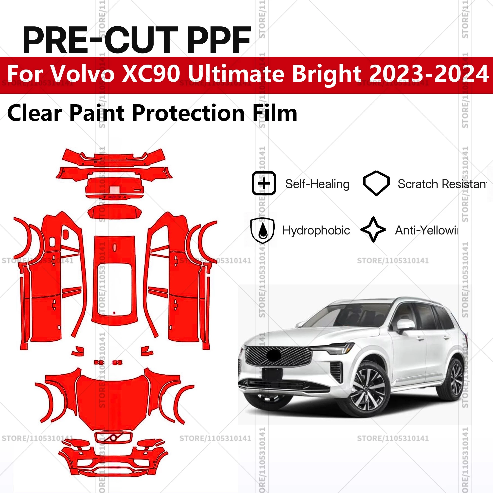 For Volvo XC90 Ultimate Bright 2023-2024 Pre-Cut Paint Protection Film PPF Transparent Car Film Professional Automotive PPF
For Volvo XC90 Ultimate Bright 2023-2024 Pre-Cut Paint Protection Film PPF Transparent Car Film Professional Automotive PPF