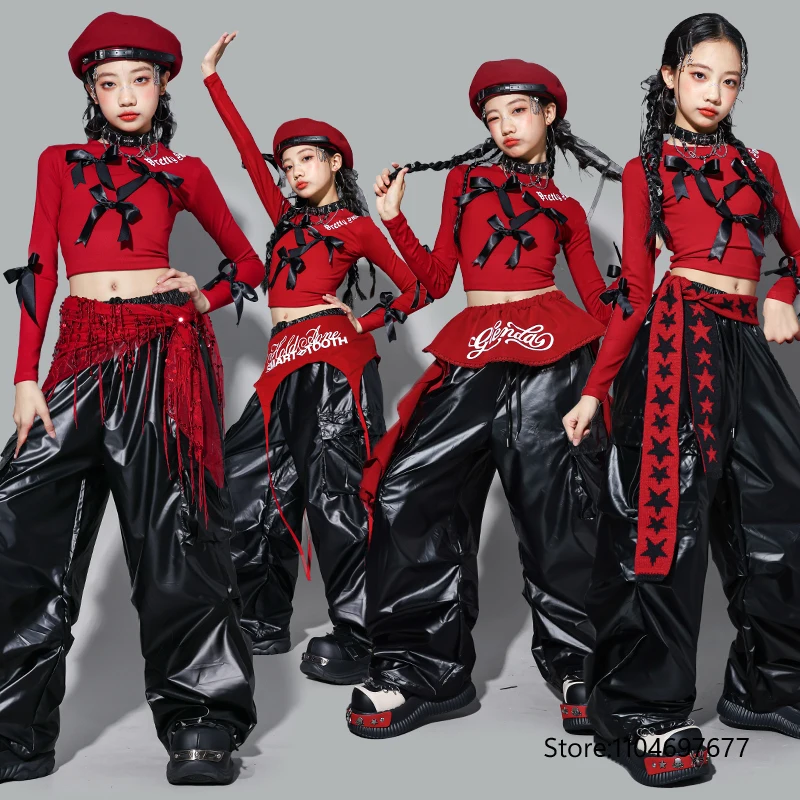 Girls Hip Hop Red Bow Crop Sweatshirt Cargo Pants Child Street Dance Costume Kids K-pop Streetwear Jazz Girl Group Clothes Sets
Girls Hip Hop Red Bow Crop Sweatshirt Cargo Pants Child Street Dance Costume Kids K-pop Streetwear Jazz Girl Group Clothes Sets