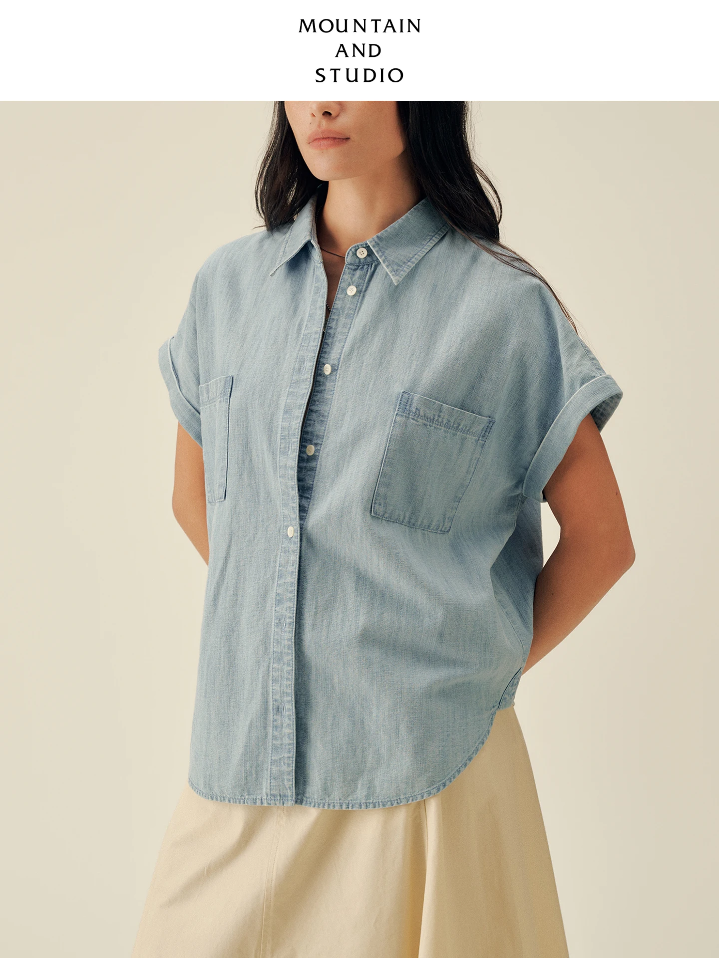 Vintage Loose Fit Pure Cotton Short Sleeve Strider Shoulder Shirt Thin Denim Shirt Women's Skin-friendly Breathable Button De...
Vintage Loose Fit Pure Cotton Short Sleeve Strider Shoulder Shirt Thin Denim Shirt Women's Skin-friendly Breathable Button De...