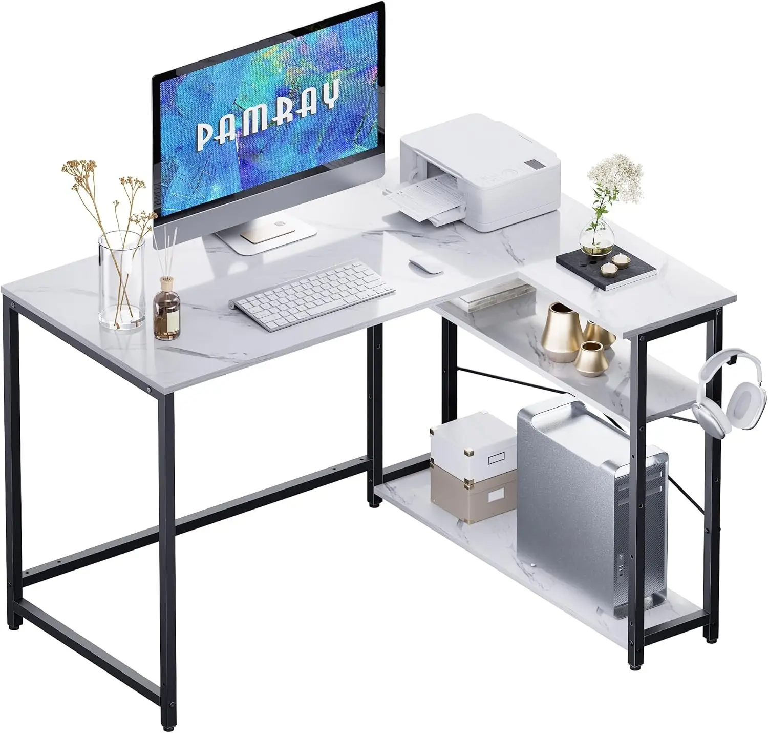 Computer Desk Wood 43 Inch Reversible All Seasons White
Computer Desk Wood 43 Inch Reversible All Seasons White