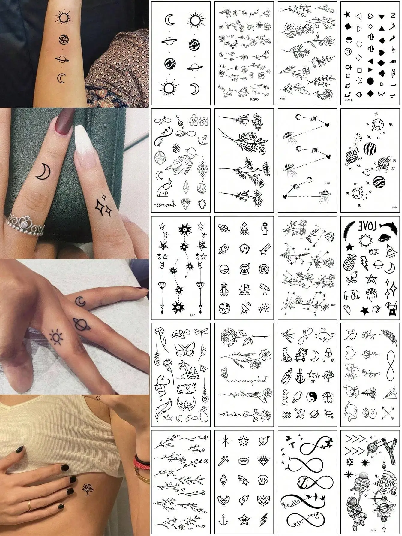 20pcs Creative Black Small Design Fake Tattoos, Realistic Branch, Planet, English Letter Tattoo Stickers Waterproof Temporary Tattoos For Men & Women, Arm, Face, Neck Decoration,Sketch Style
20pcs Creative Black Small Design Fake Tattoos, Realistic Branch, Planet, English Letter Tattoo Stickers Waterproof Temporary Tattoos For Men & Women, Arm, Face, Neck Decoration,Sketch Style