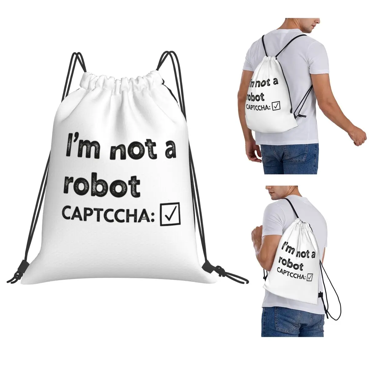 The Human Verification Backpacks Portable Drawstring Bags Storage Bag Book Bags for Man Woman School
The Human Verification Backpacks Portable Drawstring Bags Storage Bag Book Bags for Man Woman School