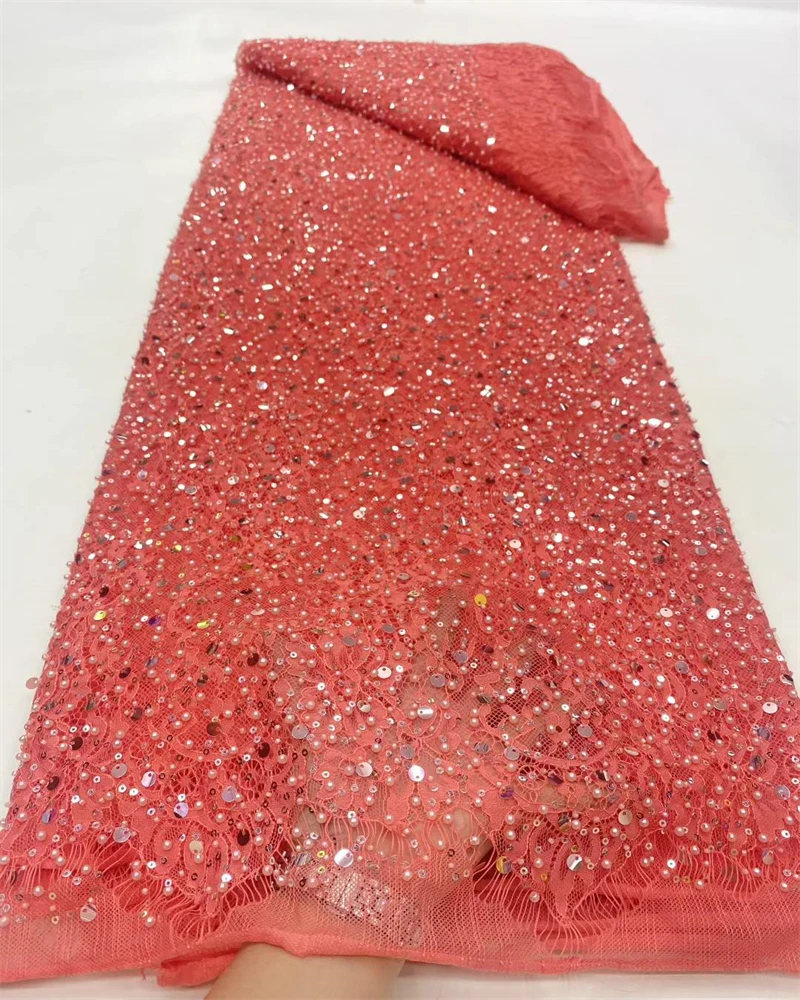 Luxury African Lace Fabric High-Quality Tulle with Bead Tube Embroidery And French Sequins for Nigerian Wedding And Party Dresse
Luxury African Lace Fabric High-Quality Tulle with Bead Tube Embroidery And French Sequins for Nigerian Wedding And Party Dresse
