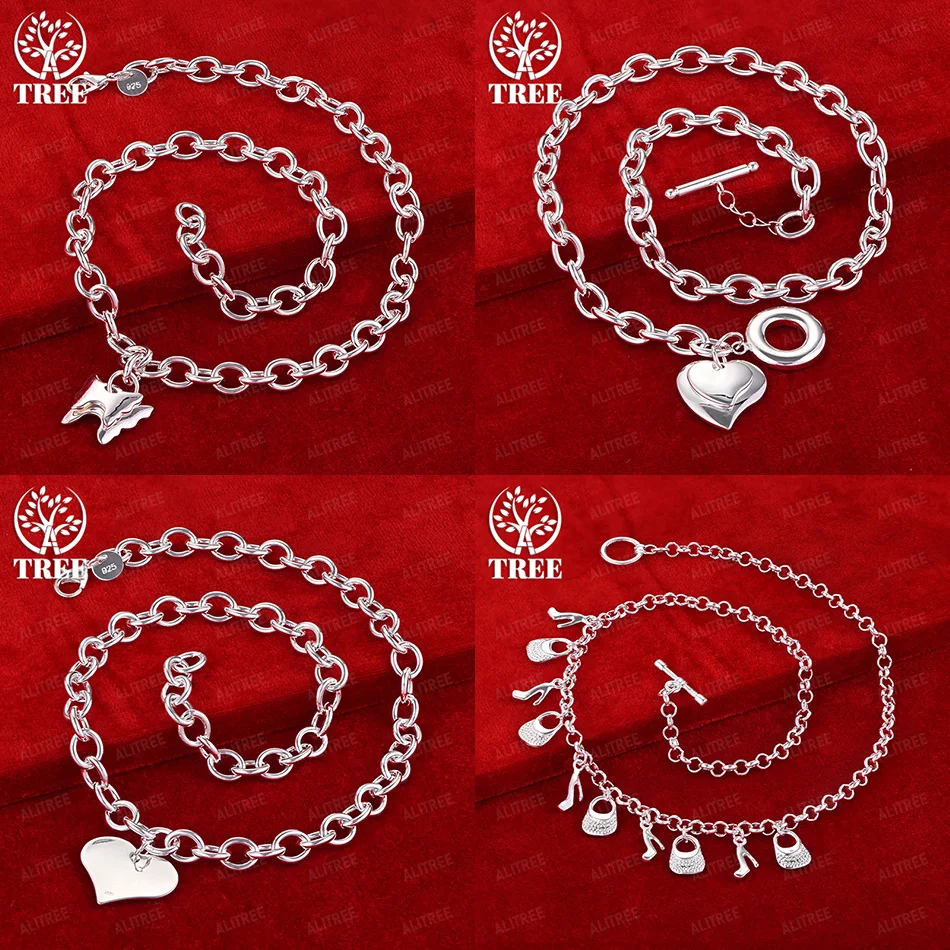 Fine 925 Sterling Silver Heart Butterfly Shoe Bag Pendant Necklace Girl Birthday Cute Jewelry Accessories Christmas Party
Fine 925 Sterling Silver Heart Butterfly Shoe Bag Pendant Necklace Girl Birthday Cute Jewelry Accessories Christmas Party