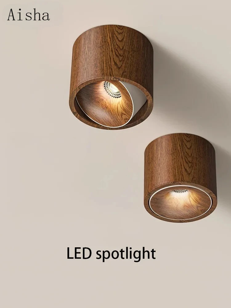 Spotlights LED Surface Mounted Walnut Color Spot Light Small Lamp Body Wooden Grain Ceiling Lights COB 7W 12W Adjustable Angle
Spotlights LED Surface Mounted Walnut Color Spot Light Small Lamp Body Wooden Grain Ceiling Lights COB 7W 12W Adjustable Angle
