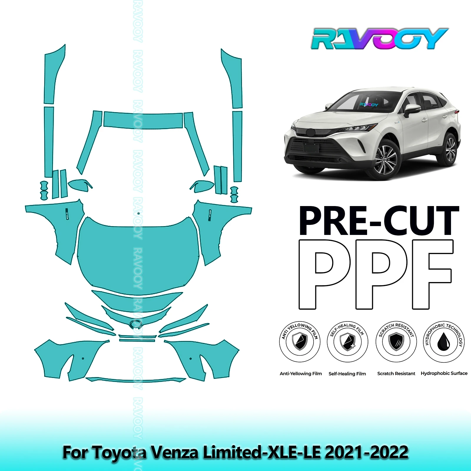 8.5Mil Precut Paint Protection Film PPF Clear Bra Front Kit+Rockers For Toyota Venza Limited-XLE-LE 2021-2022
8.5Mil Precut Paint Protection Film PPF Clear Bra Front Kit+Rockers For Toyota Venza Limited-XLE-LE 2021-2022