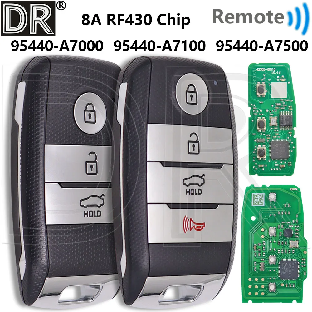 Great 8A Chip 315/433MHz 95440-A7000/7100/7500 Proximity Car Remote Control Key For Kia K3 Forte 2013-2016
Great 8A Chip 315/433MHz 95440-A7000/7100/7500 Proximity Car Remote Control Key For Kia K3 Forte 2013-2016