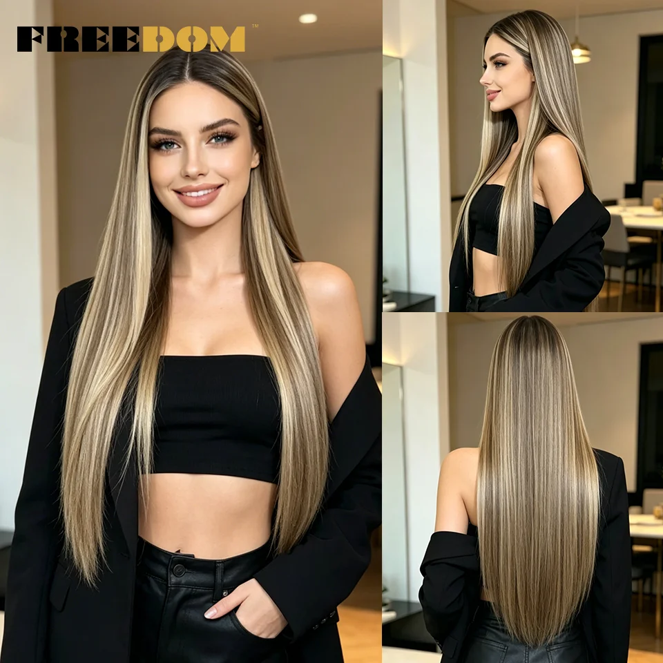 FREEDOM Synthetic Lace Front Wigs For Women 30 Inch Long Straight Ombre Brown Blonde Lace Wig Natural Pre-plucked Daily Use Wig
FREEDOM Synthetic Lace Front Wigs For Women 30 Inch Long Straight Ombre Brown Blonde Lace Wig Natural Pre-plucked Daily Use Wig
