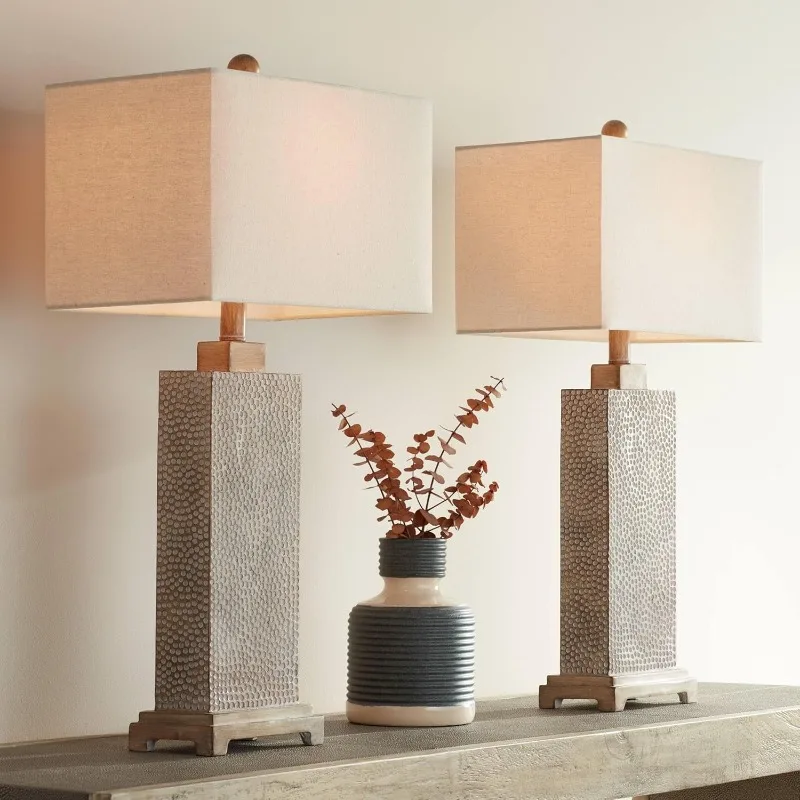 High quality.Caldwell Rustic Farmhouse Table Lamps 26 3/4" Tall Set of 2 Earth Tone Faux Wood Hammered Oatmeal Fabr
High quality.Caldwell Rustic Farmhouse Table Lamps 26 3/4" Tall Set of 2 Earth Tone Faux Wood Hammered Oatmeal Fabr