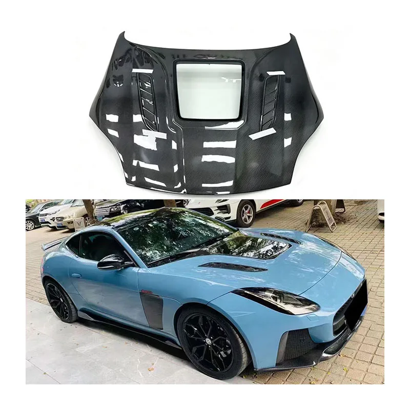 For 2013-2020 Jaguar F-type Carbon Fiber Engine Hood With Transparent Hood In The Middle
For 2013-2020 Jaguar F-type Carbon Fiber Engine Hood With Transparent Hood In The Middle