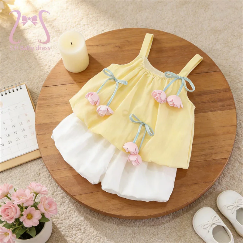2Pcs/set Lovely Children Summer Sleeveless Tops Pants Sweet Tulip Baby Girl Clothing Toddler Comfortable Suits 0-4 Y Kid Costume
2Pcs/set Lovely Children Summer Sleeveless Tops Pants Sweet Tulip Baby Girl Clothing Toddler Comfortable Suits 0-4 Y Kid Costume