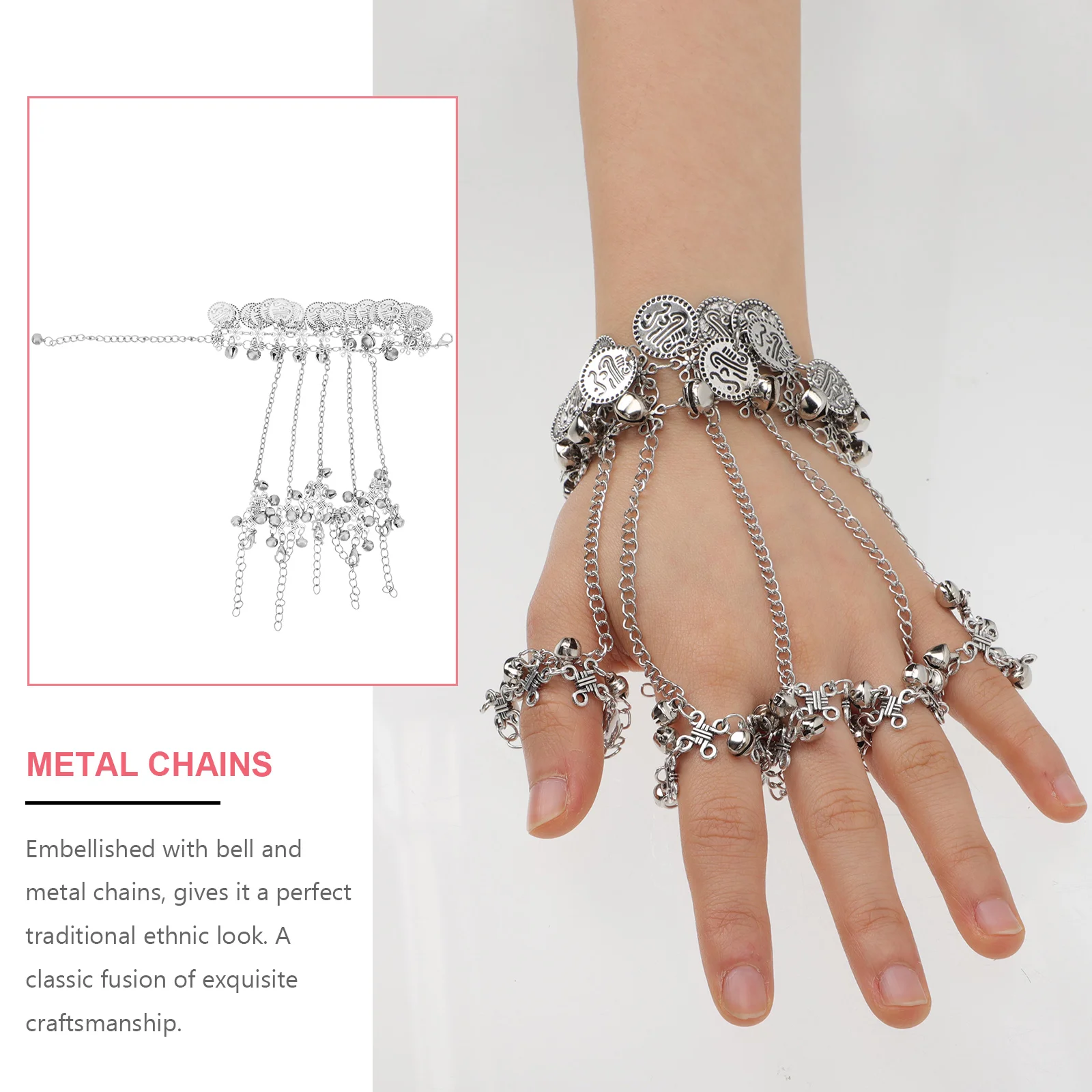 Bracelet Bell Hand Chain Jewelry for Women Party Zinc Alloy with Small Bells Vintage Dance Wrist Bracelets
Bracelet Bell Hand Chain Jewelry for Women Party Zinc Alloy with Small Bells Vintage Dance Wrist Bracelets