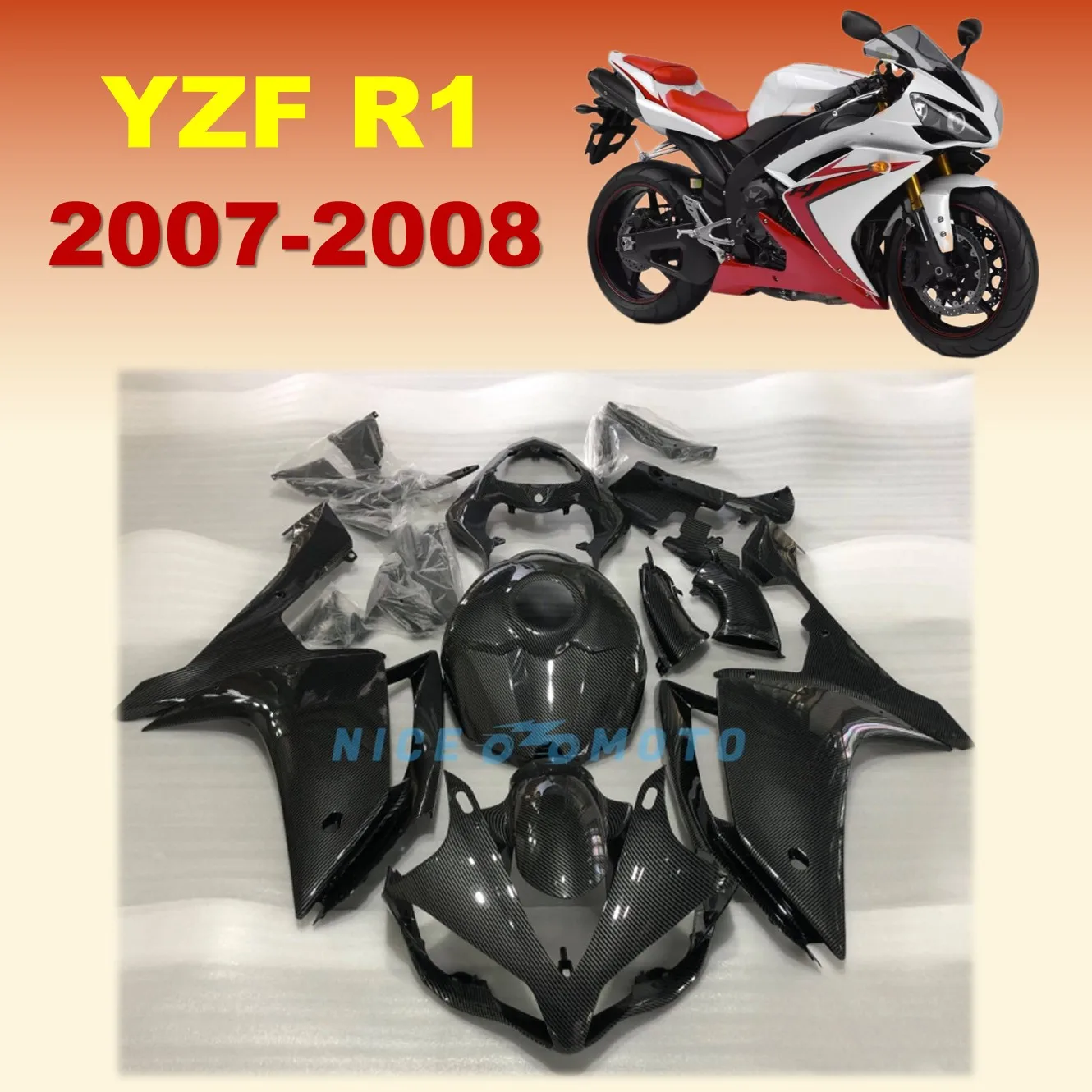 Black Fairings Kit Fit YAMAHA YZF R1 07 08 YZFR1 2007 2008 New ABS Plastic ZXMT( Fuel Tank Cover)
Black Fairings Kit Fit YAMAHA YZF R1 07 08 YZFR1 2007 2008 New ABS Plastic ZXMT( Fuel Tank Cover)