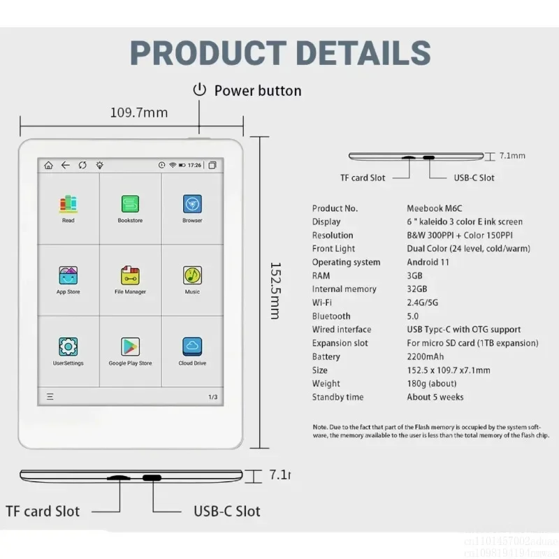inventoryMEEBOOK M8 7.8 inch electric paper book reader smart quick ink screen
inventoryMEEBOOK M8 7.8 inch electric paper book reader smart quick ink screen