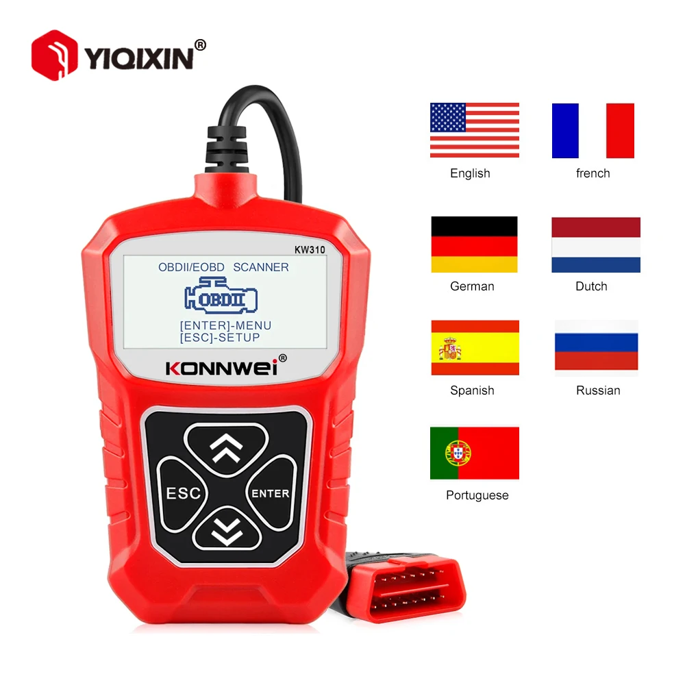 Diagnostic Tool For KONNWEI KW310 OBD2 Car Diagnostic Scanner Tool Code Reader Automotive Scanner Car Multilingual PK Elm327
Diagnostic Tool For KONNWEI KW310 OBD2 Car Diagnostic Scanner Tool Code Reader Automotive Scanner Car Multilingual PK Elm327