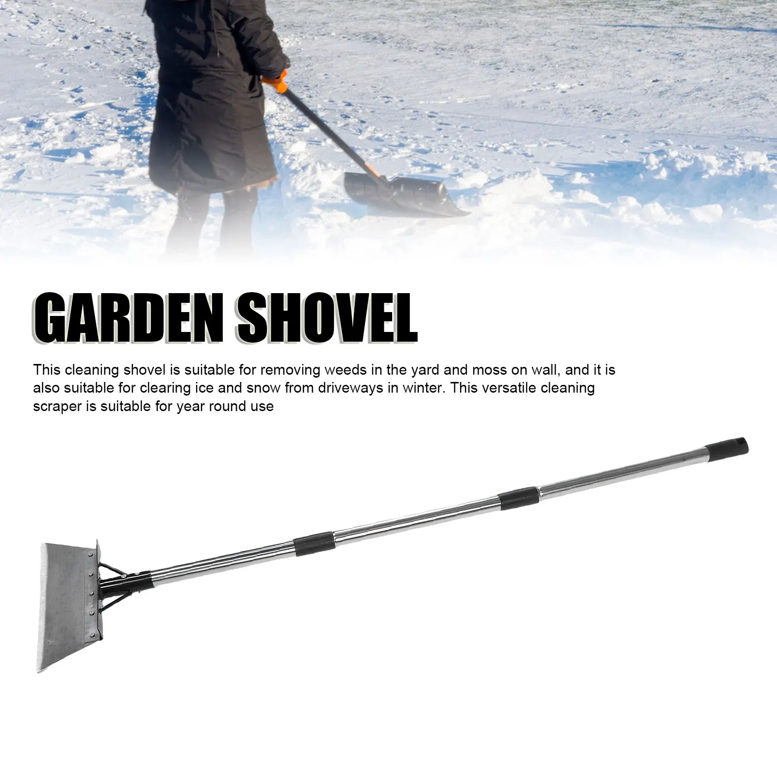 30CM Flat Garden Shovel with Detachable Handle Heavy Duty Steel Cleaning Shovel Scraper for Outdoor Weeding Snow Removal Digging
30CM Flat Garden Shovel with Detachable Handle Heavy Duty Steel Cleaning Shovel Scraper for Outdoor Weeding Snow Removal Digging
