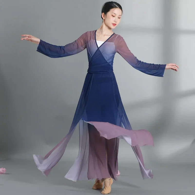 Oriental Classical Dance Practice Clothes Female National Chinese Style Hanfu Yangko Stage Clothing Elegant Hanfu Dance Costume
Oriental Classical Dance Practice Clothes Female National Chinese Style Hanfu Yangko Stage Clothing Elegant Hanfu Dance Costume