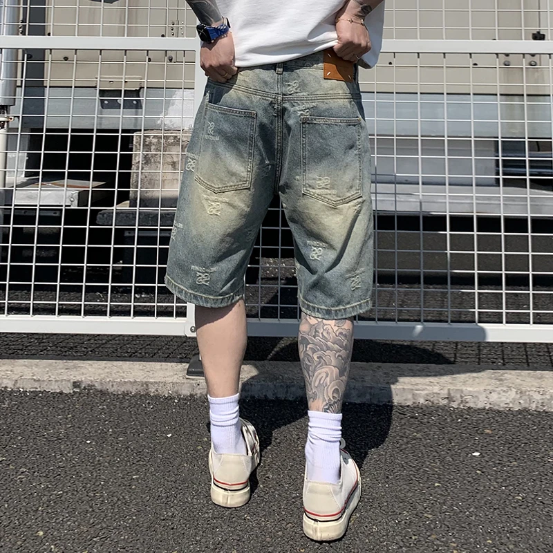 9362 Light luxury American heavy jacquard denim shorts men's summer loose high street versatile five trousers
9362 Light luxury American heavy jacquard denim shorts men's summer loose high street versatile five trousers