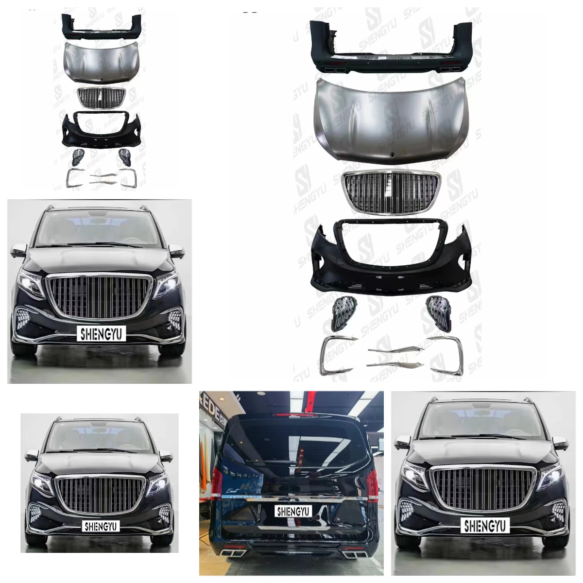 Car body system modified for Benz Vito upgrade to style car front and rear bumper hood
Car body system modified for Benz Vito upgrade to style car front and rear bumper hood