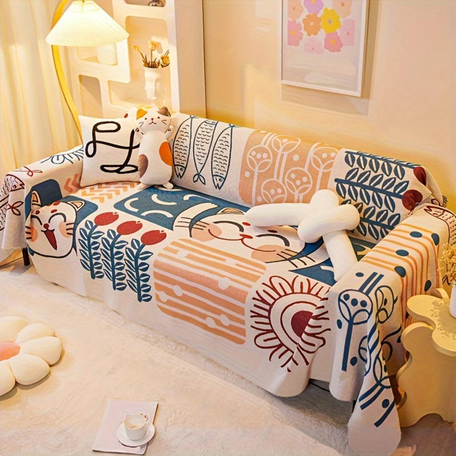 1pc Cat Pattern Sofa Cover Towel - Sofa Throw, Protective Cover - Ideal for Bedroom and Living Room Decor
1pc Cat Pattern Sofa Cover Towel - Sofa Throw, Protective Cover - Ideal for Bedroom and Living Room Decor