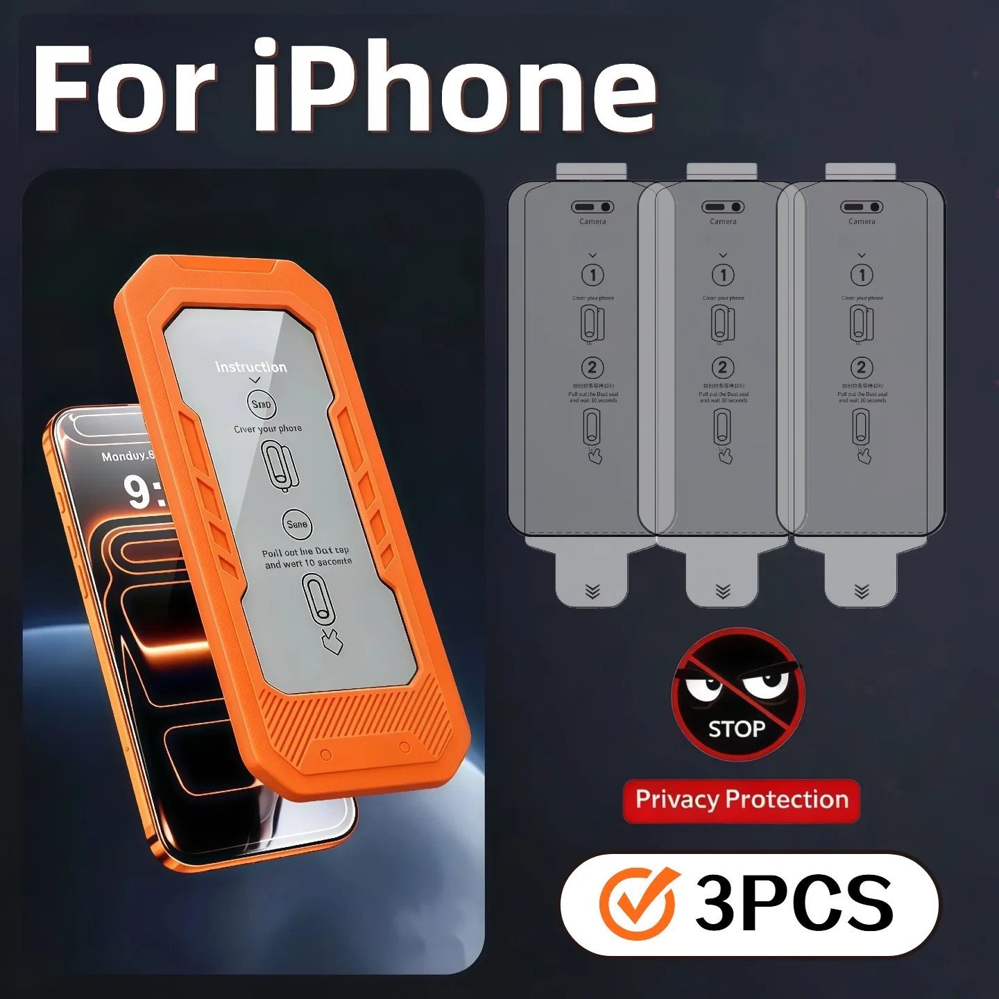 3PCS 9H Hardness Tempered Glass Privacy Screen Protector for iPhone 17/16/15 pro Max/14 Plus/13/12 Series Device Privacy Protect
3PCS 9H Hardness Tempered Glass Privacy Screen Protector for iPhone 17/16/15 pro Max/14 Plus/13/12 Series Device Privacy Protect