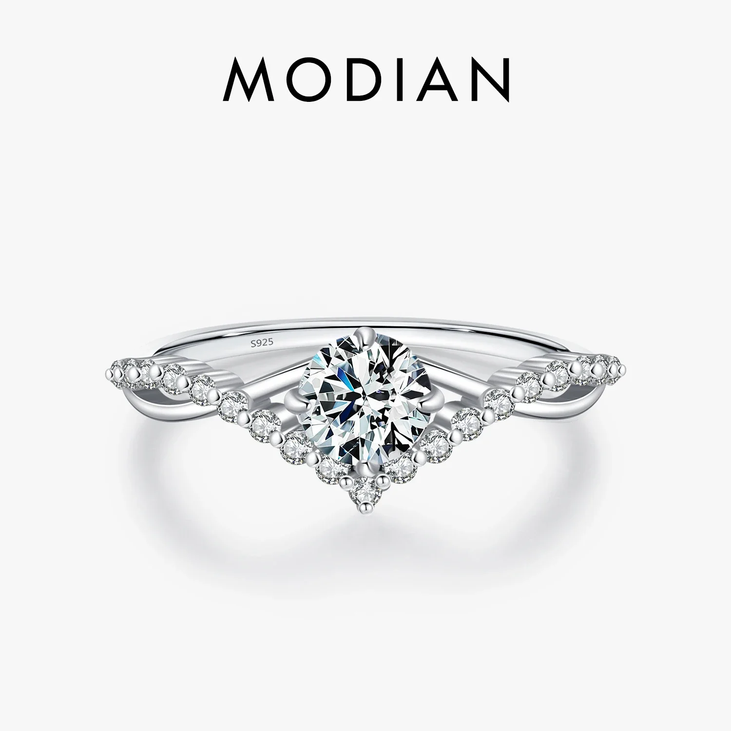 MODIAN Crown D Color Moissanite Ring Delicate Lab Diamond Ring 925 Sterling Silver For Women Wedding Engagement Jewelry
MODIAN Crown D Color Moissanite Ring Delicate Lab Diamond Ring 925 Sterling Silver For Women Wedding Engagement Jewelry