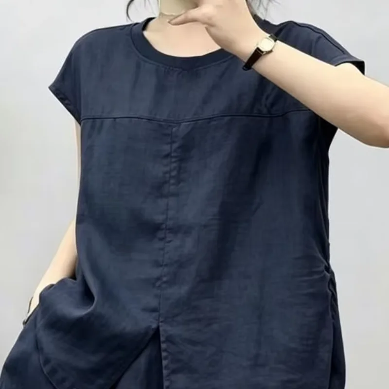 Women Elastic Soft Fabric Outfit, Lightweight Polyester Short Sleeve Crew Neck Top Casual Loose Lounge Outfits
Women Elastic Soft Fabric Outfit, Lightweight Polyester Short Sleeve Crew Neck Top Casual Loose Lounge Outfits