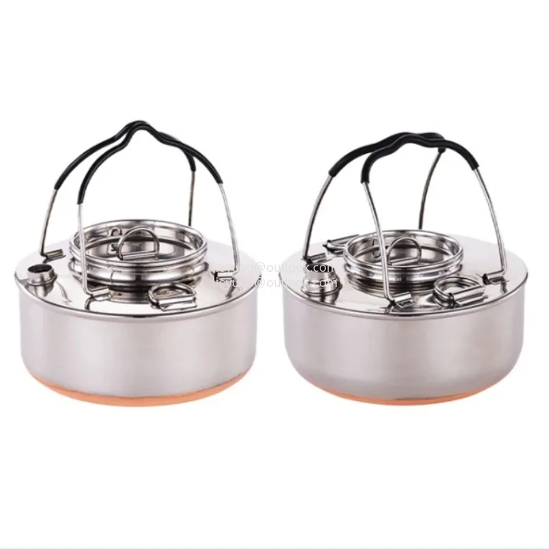 304 Stainless Steel Camping Kettle Portable Outdoor Camping Stainless Steel Copper Bottom Kettle Picnic Tea Kettle
304 Stainless Steel Camping Kettle Portable Outdoor Camping Stainless Steel Copper Bottom Kettle Picnic Tea Kettle