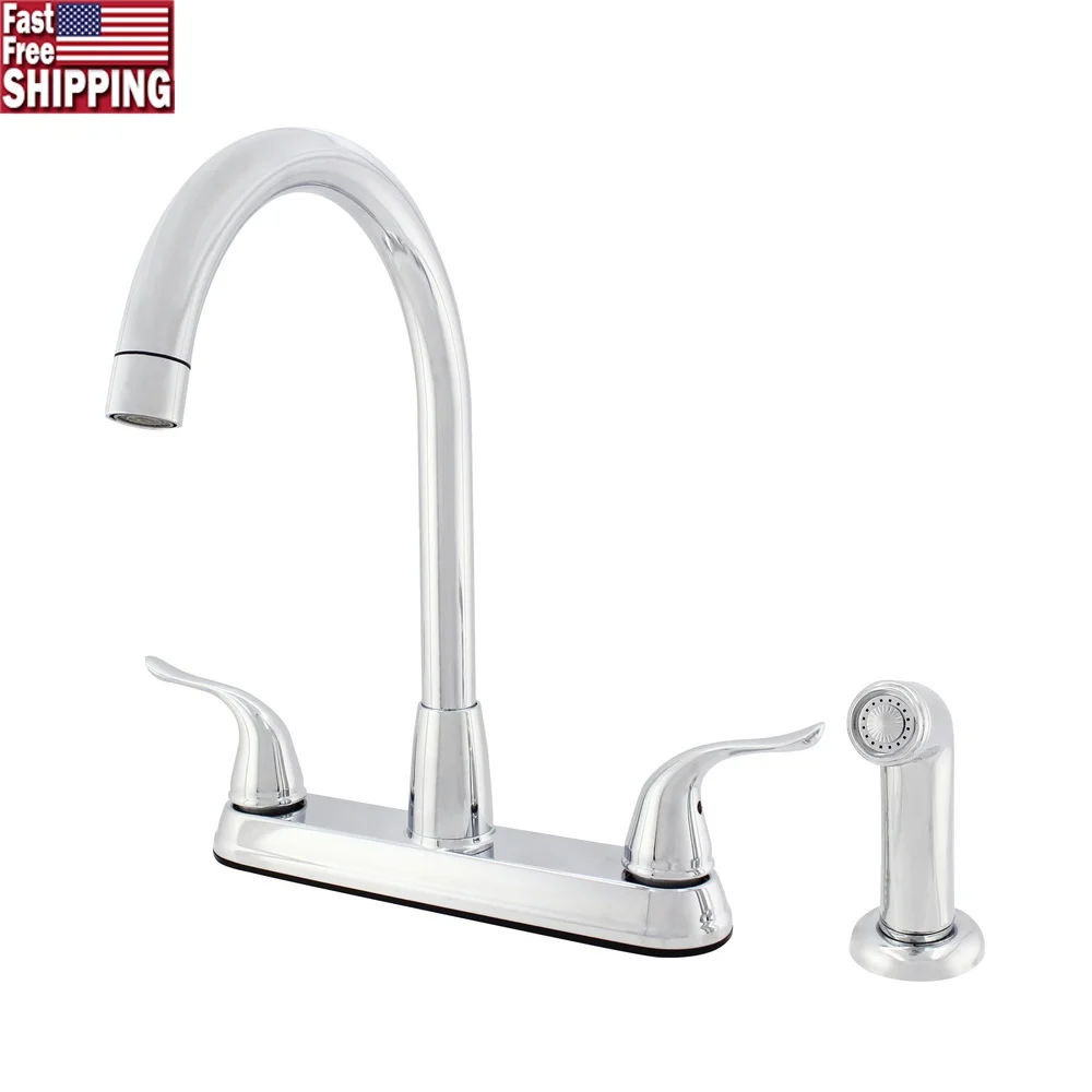 Гибридный металлический смеситель для кухонной мойки с высоким изливом и двойной ручкой, боковой распылитель, поворотный на 360 градусов моющийся картридж, простота в эксплуатации
Гибридный металлический смеситель для кухонной мойки с высоким изливом и двойной ручкой, боковой распылитель, поворотный на 360 градусов моющийся картридж, простота в эксплуатации