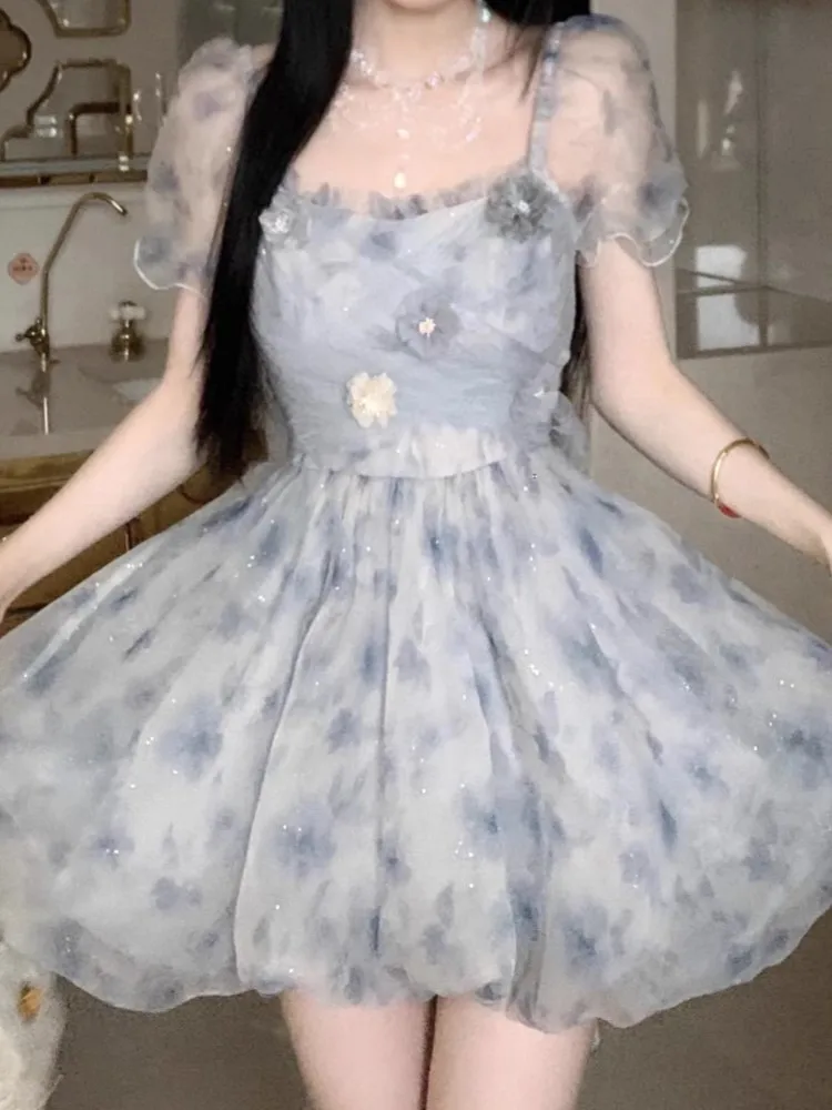 Y2K Princess Short Dress Women Kawaii Birthday Party Dresses Mesh Patchwork Square Collar Lace-up Printed A-line Ruffles Vestido
Y2K Princess Short Dress Women Kawaii Birthday Party Dresses Mesh Patchwork Square Collar Lace-up Printed A-line Ruffles Vestido