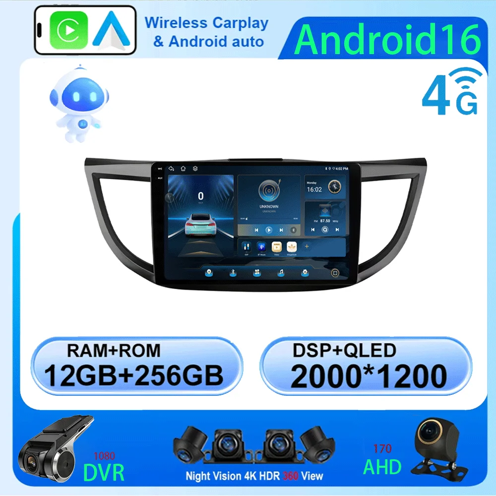 Android 16 Car Radio For Honda CRV CR-V 4 RM RE 2012 2013 2014 2015 2016 Navigation GPS Multimedia Video Player Stereo WiFi+4G
Android 16 Car Radio For Honda CRV CR-V 4 RM RE 2012 2013 2014 2015 2016 Navigation GPS Multimedia Video Player Stereo WiFi+4G