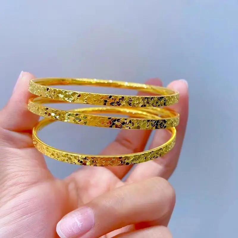 Yellow Crushed Bracelet New Solid Bangle Women's Elegant Versatile Jewelry Set Ring Bracelet 
Yellow Crushed Bracelet New Solid Bangle Women's Elegant Versatile Jewelry Set Ring Bracelet