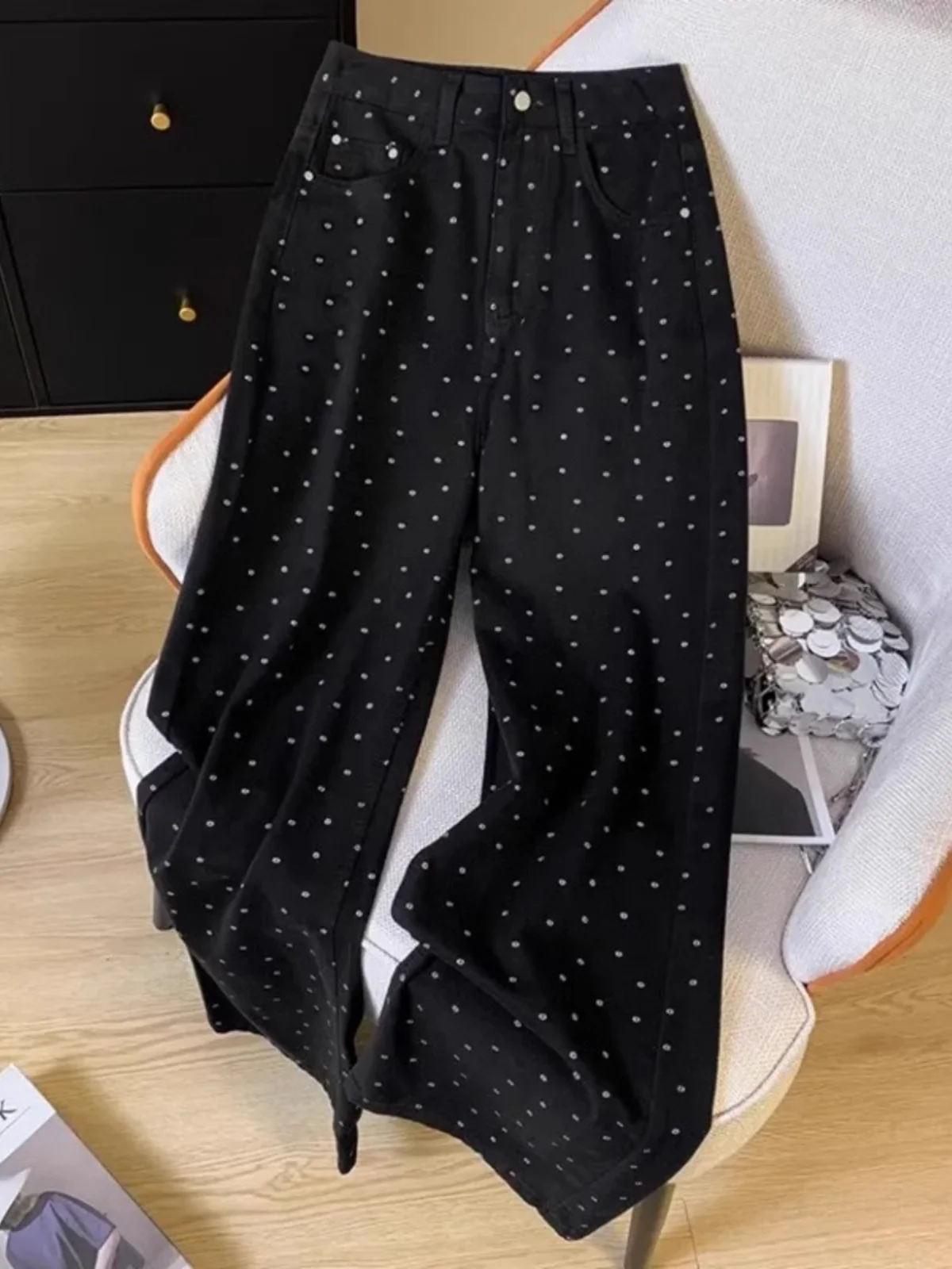 Bla Polka Dot Men's Jeans Loose Straight Leg Autumn Winter American High Street Sle Trendy Vintage Casual Youth Jeans
Bla Polka Dot Men's Jeans Loose Straight Leg Autumn Winter American High Street Sle Trendy Vintage Casual Youth Jeans